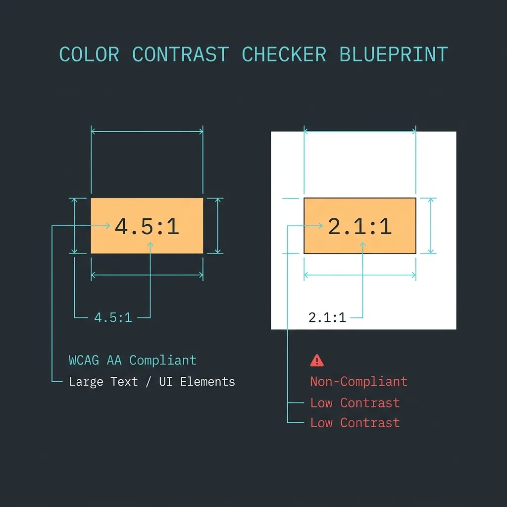 WCAG Contrast Ratio Blueprint Illustration